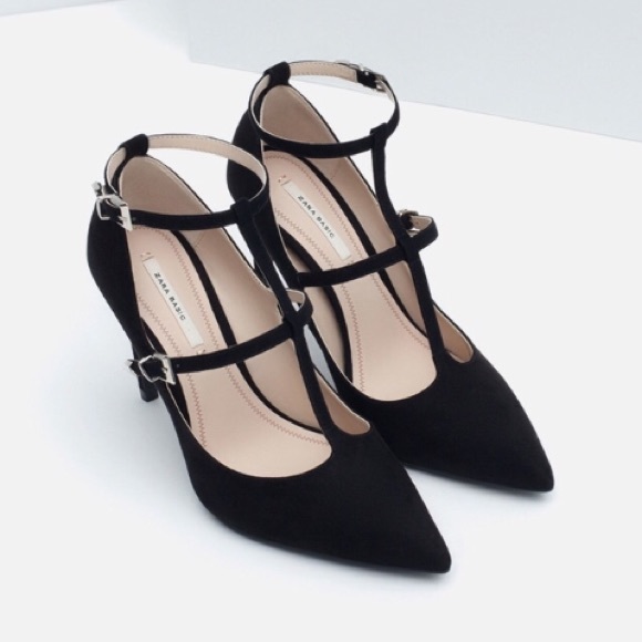 Zara Shoes - Zara black t-strap ankle heels
